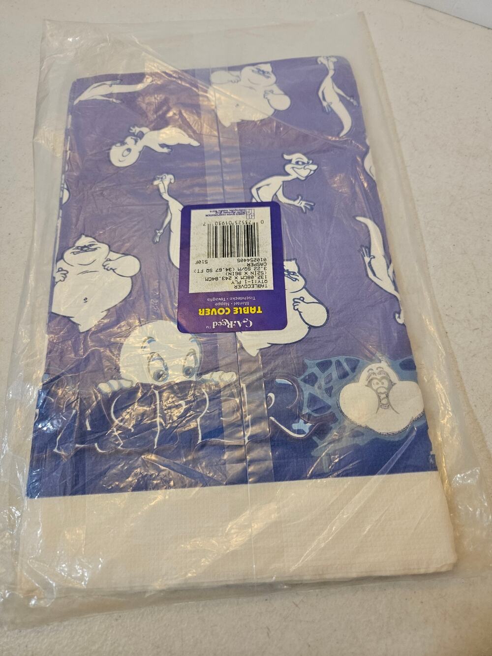 Vintage Casper the Ghost Paper Tablecloth Table Cover New Old Stock Sealed Retro